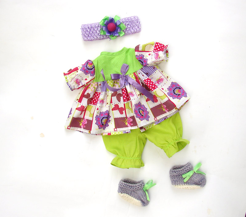 Dress and for waldorf doll 16 in- 40 cm