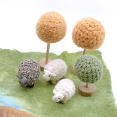 Crochet sheep gray wool