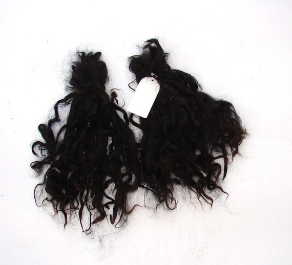 Suri Alpaca black locks for doll hair, 8 in